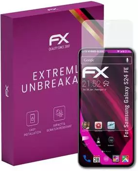 atFoliX Glasfolie für Samsung Galaxy S24 FE Displayfolie 9H Schutzpanzer