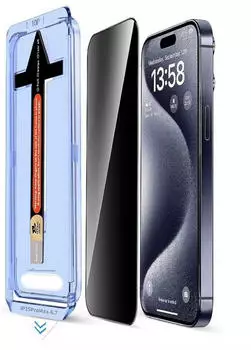 Protectorking 2x 9H Panzerglas iPhone 14 Pro Max 3D klar Anti Spy mit staubfreier Installation