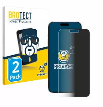 BROTECT Sichtschutzfolie f&uuml;r Apple iPhone 16 Pro Max, 2 St&uuml;ck, Anti-Spy Privacy Sichtschutz Blickschutzfolie Blaulicht-Schutz