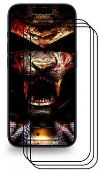 Protectorking 3x iPhone 15 Pro Panzerglas 9H 3D klar Full Cover