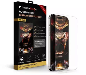 Protectorking 4x iPhone 15 Panzerglas 9H HD klar
