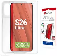 Displex Displayschutzglas "Real Glass Screen Protector inkl. Case mit MountMaster"