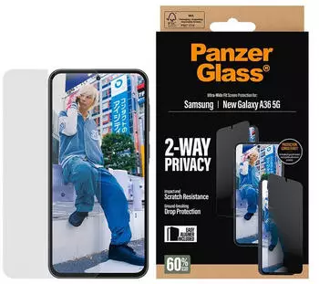 PanzerGlass Schutzfolie Privacy Ultra Wide Fit EasyAligner Samsung Galaxy A37 Transparent
