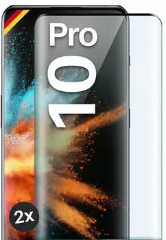 moex Schutzfolie OnePlus 10 Pro CurveProtect Curved 3D Panzerglas Schwarz 2 Stück