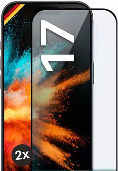 moex Schutzfolie Apple iPhone 17 CurveProtect Curved 3D Panzerglas Schwarz 2 Stück