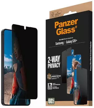 PanzerGlass 2-Way Privacy Screen Protector Samsung Galaxy S26+ | Ultra-Wide Fit w. EasyAligner