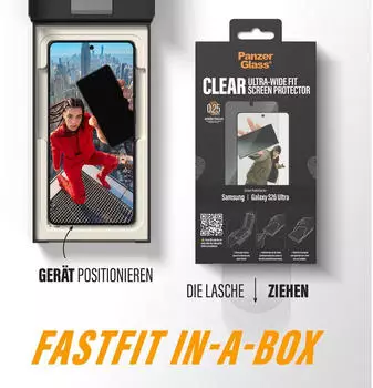 PanzerGlass Screen Protector Samsung Galaxy S26 Ultra | Ultra-Wide Fit w. FASTFIT IN-A-BOX