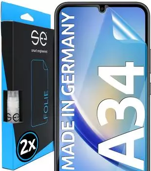 smart engineered 2x 3D Schutzfolie Transparent für Samsung Galaxy A34 Selbstheilend 1