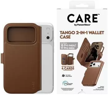 PanzerGlass Tango 2-in-1 Wallet Case MagSafe, braun, Kunstleder (CR20458)