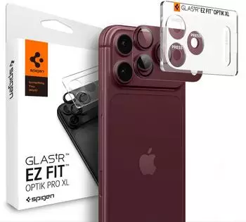 Spigen EZ Fit Optik Pro XL Kameraschutzglas f&uuml;r iPhone 18 Pro Max, burgunder (AGL12040)