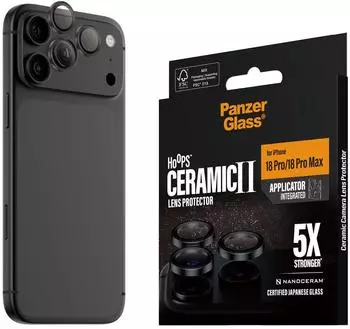 PanzerGlass Hoops Ceramic Kamera-Objektivschutz iPhone 18 Pro/Pro Max, schwarz (PG62088)