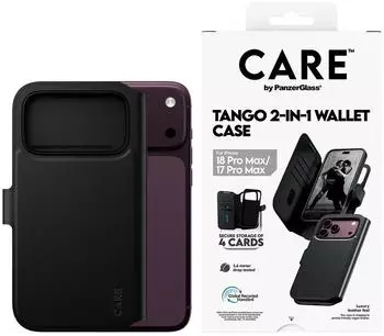 PanzerGlass Tango 2-in-1 Wallet Case, schwarz, MagSafe (CR39469)