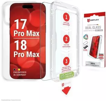 Displex Real Panzerglas + Schutzh&uuml;lle iPhone 17 Pro Max / 18 Pro Max, transparent (02318)