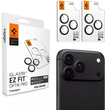 Spigen EZ Fit Optik Pro Kameraschutz schwarz, 9H Glas, 2 Stück (AGL12043)