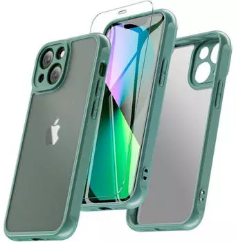 LuxusKollektion iPhone 13 Mini H&uuml;lle mit Panzerglas, 360&deg; Rundumschutz, gr&uuml;n