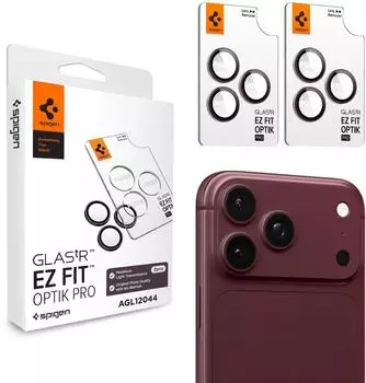 Spigen Glass Tr EZ Fit Optik Pro 2 Pack Dark Cherry iPhone 18 Pro Max/18 Pro