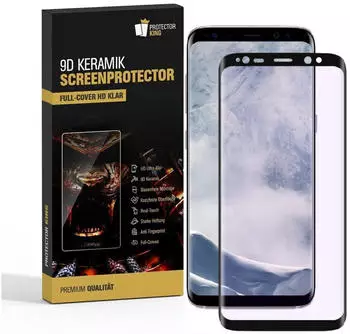 Protectorking 2x 9D Keramikglas f&uuml;r Samsung Galaxy S9 Plus Full Cover 3D klar