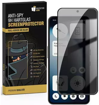 Protectorking 5x Blickschutz 9H Panzerglas für Nothing Phone 3a 6,77 Zoll Full Screen Anti Spy