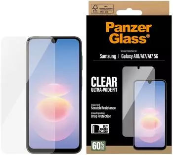 PanzerGlass Displayschutzglas Ultra-Wide Fit antibakteriell mit EasyAligner f&uuml;r Samsung Galaxy A17/A18 (PG56074)