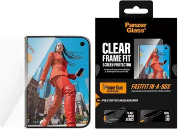 PanzerGlass Screen Protector Apple iPhone Duo | Ultra-Wide Fit w. FASTFIT IN-A-BOX (sub-screen)