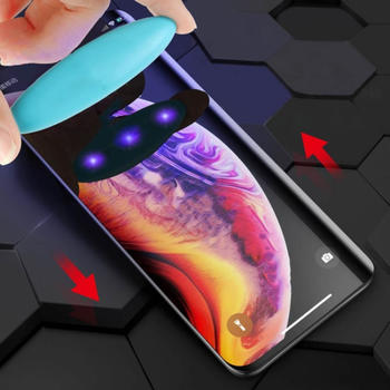 Protectorking 2x 9H Hartglasfolie für iPhone XR FULL COVER UV Liquid Display Schutzglas KLAR