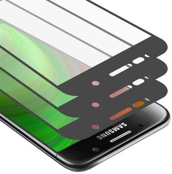 Cadorabo 3x Vollbild Panzer Folie für Samsung Galaxy S6 - Schutzfolie in TRANSPARENT mit SCHWARZ