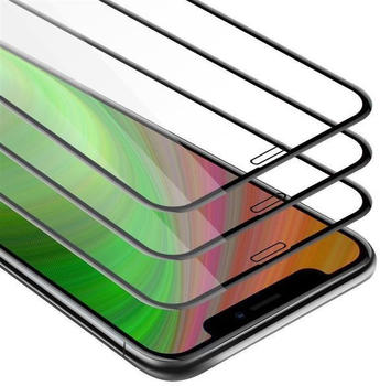 Cadorabo 3x Vollbild Panzer Folie für Apple iPhone 11 (XI) - Schutzfolie in TRANSPARENT mit SCHWARZ