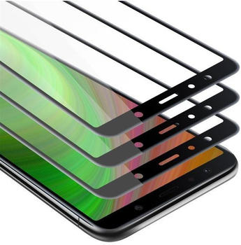 Cadorabo 3x Vollbild Panzer Folie für Samsung Galaxy A7 2018 - Schutzfolie in TRANSPARENT mit SCHWARZ
