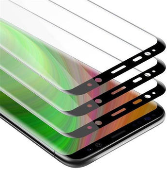 Cadorabo 3x Vollbild Panzer Folie für Samsung Galaxy S8 PLUS - Schutzfolie in TRANSPARENT mit SCHWARZ