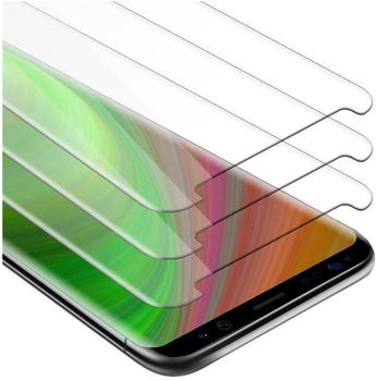 Cadorabo 3x Panzer Folie Tempered für Samsung Galaxy S8, Schutzfolie in 9H Härte mit 3D Touch Kompatibilität
