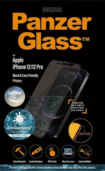 PanzerGlass Black & Case Friendly Privacy iPhone 12/12 Pro