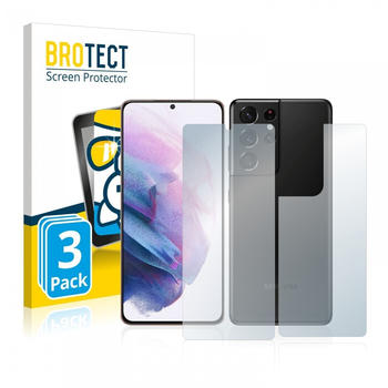 BROTECT AirGlass Panzerglasfolie für Samsung Galaxy S21 Ultra 5G (Vorder + Rückseite) 3x