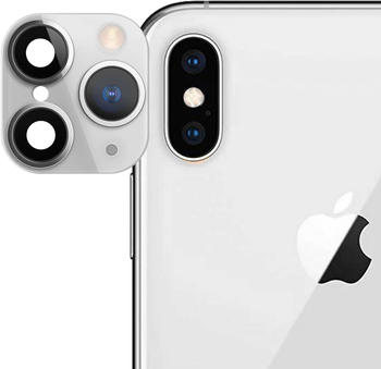 Avizar iPhone 11 Pro weißer Fake Kamera Aufkleber für die Rückkamera aus Panzerglas