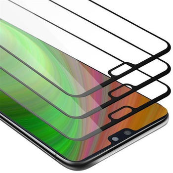 Cadorabo 3x Vollbild Panzer Folie für Huawei P20 - Schutzfolie in TRANSPARENT mit SCHWARZ