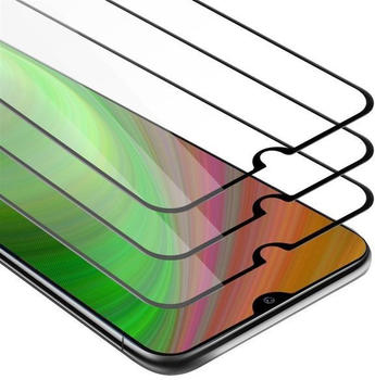Cadorabo 3x Vollbild Panzer Folie für Samsung Galaxy A20E - Schutzfolie in TRANSPARENT mit SCHWARZ