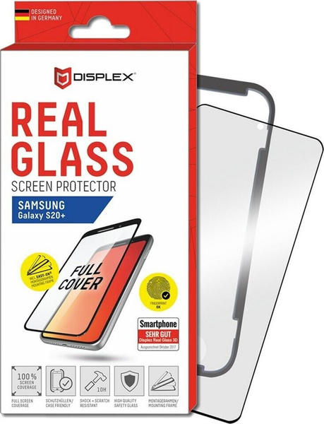 Displex Schutzglas Real Glass 3D für Samsung Galaxy S20+, Schwarz-Transparent
