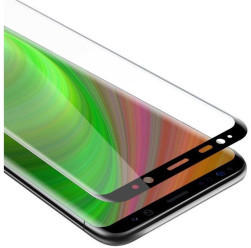 Cadorabo Vollbild Panzer Folie für Samsung Galaxy S9 PLUS, Schutzfolie in 9H Härte mit 3D Touch Kompatibilität, Transparent mit Schwarz