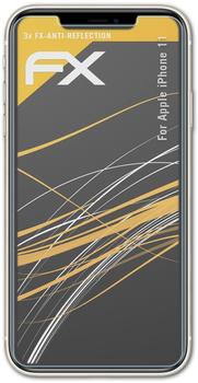 atFoliX FX-Antireflex 3x Schutzfolie für Apple iPhone 11 Panzerfolie
