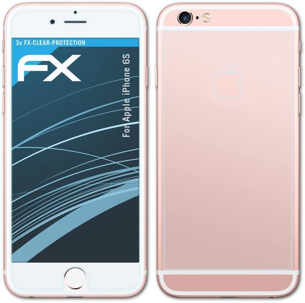 atFoliX FX-Clear 3x Schutzfolie für Apple iPhone 6S Displayschutzfolie