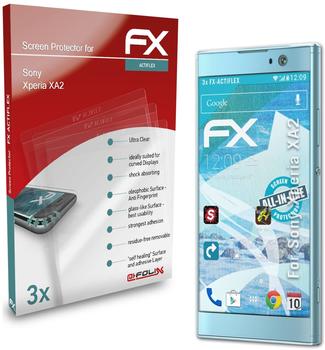 atFoliX FX-ActiFleX 3x Schutzfolie für Sony Xperia XA2 Folie