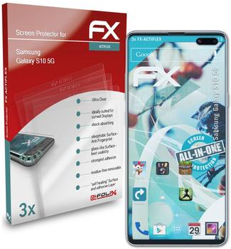 atFoliX FX-ActiFleX 3x Schutzfolie für Samsung Galaxy S10 5G Folie
