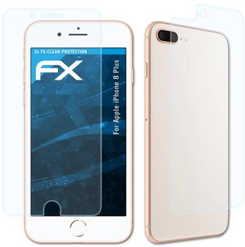 atFoliX FX-Clear 3x Schutzfolie für Apple iPhone 8 Plus Displayschutzfolie