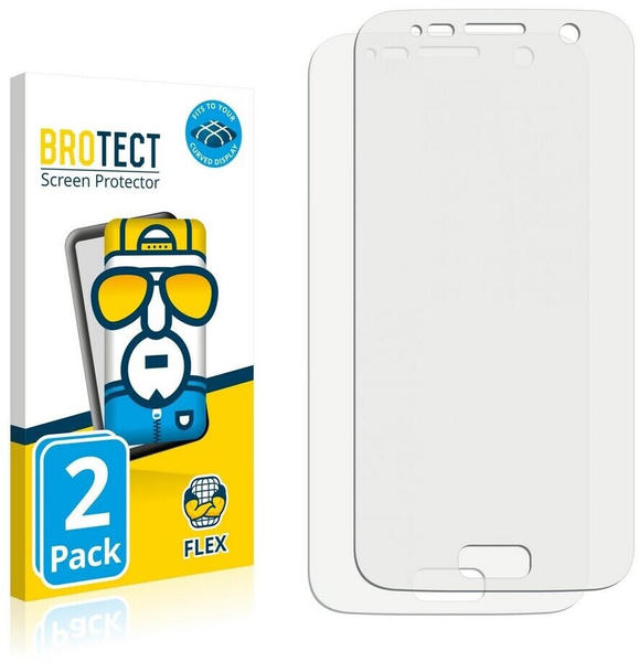 BROTECT Full-Cover Schutzfolie für Samsung Galaxy S7 (2 Stück) - Full-Screen Displayschutz-Folie, 3D Curved, Kristall-Klar