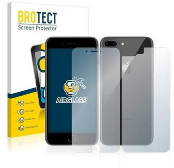 BROTECT Panzerglas Schutzfolie für Apple iPhone 8 Plus (Vorder + Rückseite) - AirGlass, extrem Kratzfest, Anti-Fingerprint