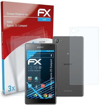 atFoliX FX-Clear 3x Schutzfolie für Sony Xperia Z5 Compact Displayschutzfolie