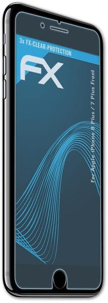 atFoliX FX-Clear 3x Schutzfolie für Apple iPhone 8 Plus / 7 Plus (Front) Displayschutzfolie