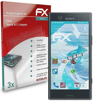 atFoliX FX-ActiFleX 3x Schutzfolie für Sony Xperia XZ1 Compact Folie