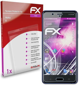 atFoliX FX-Hybrid-Glass Panzerfolie für Nokia 8 Glasfolie