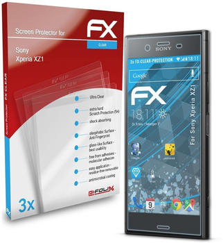 atFoliX FX-Clear 3x Schutzfolie für Sony Xperia XZ1 Displayschutzfolie