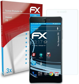 atFoliX FX-Clear 3x Schutzfolie für Huawei P8 Displayschutzfolie